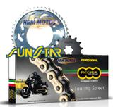 Kit Relação Corrente Coroa e Pinhão Yamaha Mt-07 Sunstar Triple Guard - Sunstar+regina