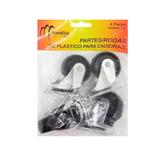 Kit Rodizio Rodas Partes para Moveis e Cadeiras 4 Pcs 1,5" - Comercialize