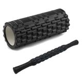 Kit Rolo Liberação Miofascial Massagem + Rolinho Bastão M1 - Cor: Preto - Katatop