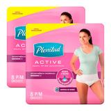 Kit Roupa Íntima Plenitud Active Mulher P/M Com 8 Tiras 2 Pacotes