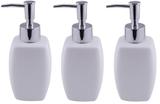 Kit Saboneteira Líquido Porcelana Branca 250ml 3 Unidades - Yazi