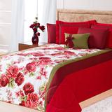 Kit Savana Queen Casa Dona 7 Peças Floral Vermelho