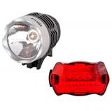 Kit Segurança Bike Bicicleta Farol LED e LUZ Lanterna 5 LED Luatek