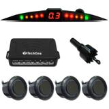 Kit Sensor Ré Estacionamento Techone Prime 4 Pontos - Cinza