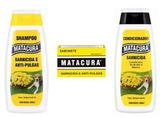 Kit Shampoo, Condicionador e sabonete Matacura anti pulgas e sarnicida