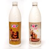 Kit Shampoo Neutro + Condicionador Top Vet Hidratante para Cavalos