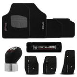 Kit Shutt Tapete Impermeável + Pedaleiras Esportivas + Manopla Câmbio Tuning + Manopla Freio Preto