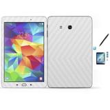 Kit Skin Adesivo Protetor 4D Fibra de Carbono Galaxy Tab E - T560/T561 / Caneta Touch + Pel Vidro (Branco) - Bd cases