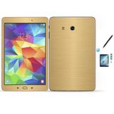 Kit Skin Adesivo Protetor Galaxy Tab E - T560/T561 / Caneta Touch + Pel Vidro (Dourado) - Bd cases