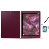 Kit Skin Adesivo Protetor Galaxy Tab S3 - T820/T825 / Caneta Touch + Pel Vidro (Vinho) - Bd cases