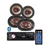 Kit Som Automotivo Bluetooth Bravox 2 Pares Auto Falante 6 e 6x9