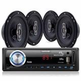 Kit Som Automotivo Multilaser Mp3 + 4 Alto Falantes 6" - AU950