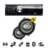 Kit Som Automotivo Rádio Fm Mp3 Bluetooth USB SD 2RCA + Par Alto Falantes 5" TRX 500 Champion 50 W rms - X3automotive