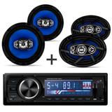 Kit Som Radio Mp3 Com Controle + Alto Falantes 6 + 6x9 Orion - Multi marcas