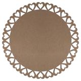 Kit Sousplat em MDF Cru Mdecore Coração 32x32cm