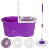Kit Spin Mop De Limpeza Com Esfregao Balde Centrifugador Mop Com Rotação 360 + Refil S-6 - Goldmania