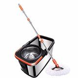 Kit spin mop em aço inox inquebravel luxo balde com esfregao vassoura com centrifugador inox complet - Faça resolva