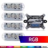 Kit Strobo Ajk Vittro Rgb 7 Cores C/ Central + 4 Faróis Leds - Ajk sound