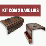 Kit Suporte Porta Copos E Controle Para Braço Sofá DM Interiores
