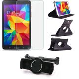 Kit Suporte Tablet Carro Galaxy Tab 4 7.0' T230 T231 + Película Vidro +Capa Giratória - Armyshield
