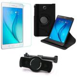 Kit Suporte Tablet Carro Galaxy Tab A 8.0' P355 + Película Vidro +Capa Giratória - Armyshield