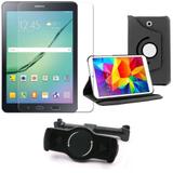 Kit Suporte Tablet Carro Galaxy Tab S2 8.0' T715 + Película Vidro +Capa Giratória - Armyshield