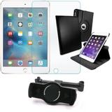 Kit Suporte Tablet Carro iPad Mini 4 + Película Vidro +Capa Giratória - Armyshield