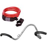 Kit Suporte Vertical de Parede para 02 Vagas AL-70 Altmayer + Cadeado PRO com Segredo 1m Vermelha