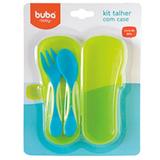 Kit Talheres Azul com Case - Buba Baby