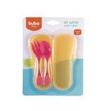 Kit Talheres Rosa com Case - Buba Baby
