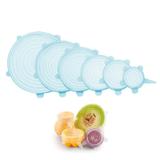 Kit tampa elastica de silicone com 6 tampas 7 / 10 / 12 / 15 / 17 / 20cm azul - Casita