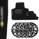 Kit Tapete Corsa Classic 03 a 13 Preto + Calota Esportiva DS4 Aro 14 Grafite e Prata - Prime