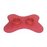 Kit Tapete Vermelho Poá + Comedouro/Bebedouro Duplo Vermelho - Nica pet