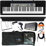 Kit Teclado Digital Arranjador 61 Teclas CTK-1550 CASIO Capa Cobertura Cabo