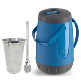 Kit Tereré Cuia Copo Alumínio + Bomba Metal + Garrafa Térmica
