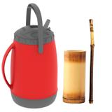 Kit Tereré Cuia e Bomba Bambu + Garrafa Térm. Atacama 2,5 Lt