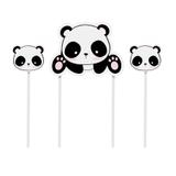 Kit Topo de Bolo Festa Panda Rosê 02 unidades Cromus - Festabox