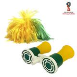 Kit torcedor para copa do mundo 2018 turbozina dupla e peruca verde e amarela - Brasil