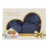 Kit touca, luva , sapato recem nascido azul marinho - Fofinho