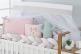 Kit Trança Mini Berço Lhama Rosa 10 Peças - Sonho encantado