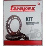 Kit Transmissão Relação Titan Fan 125 Aço 1045 Ano 2000 2008 - Grapex