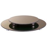 Kit Travessa Redonda Espelhada Bronze Boleira Doces e Festa 35 e 45 cm - VEG