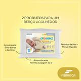 Kit Travesseiro e Protetor de Berço Impermeável Flor de Algodão - Fibrasca
