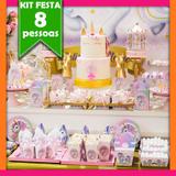 Kit Unicórnio Dourado 08 Pessoas Econômico - Festabox