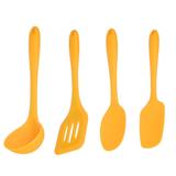 Kit Utensílios Colher Concha Espatula Silicone Amarelo 4 pçs - Weck