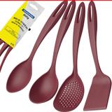 Kit Utensílios Cozinha Tramontina Nylon Vermelho 4 Peças