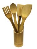 Kit Utensílios de Bambu para Cozinha com 05 Peças - Top rio