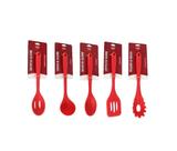 Kit Utensílios De Silicone 5 Peças Vermelho - Clink