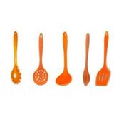 Kit Utensílios de Silicone Laranja 5 peças Pratibella