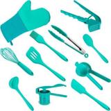 Kit Utensílios de Silicone Verde 11 peças luxo - Weck